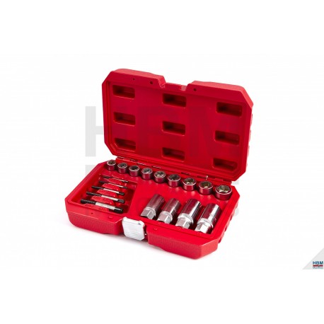 Coffret 17 pièces démontage écrous et goujons cassés - 6787